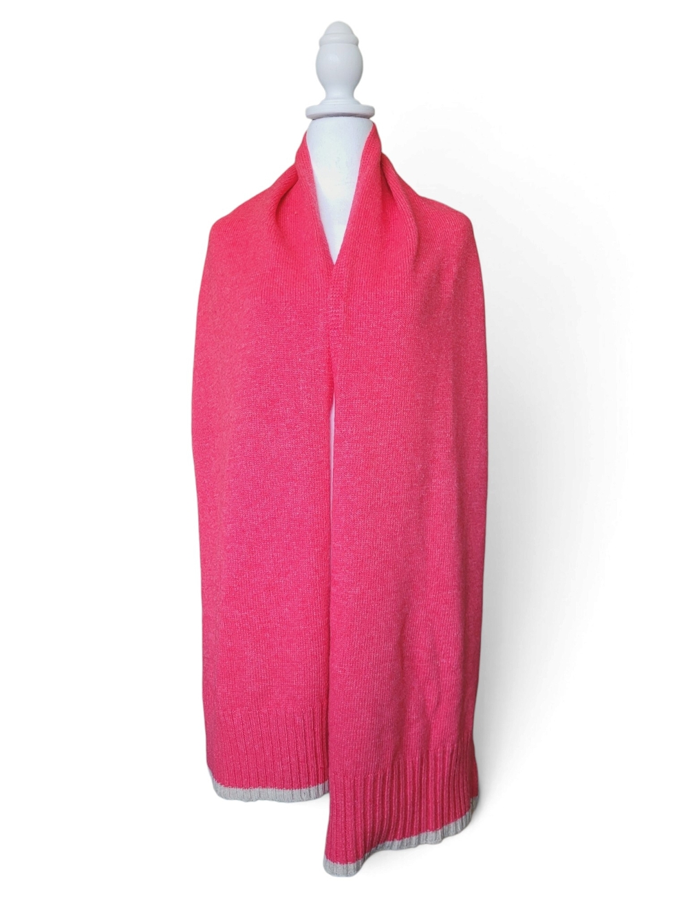 Lambswool Blend Knit Scarf Watermelon Pink